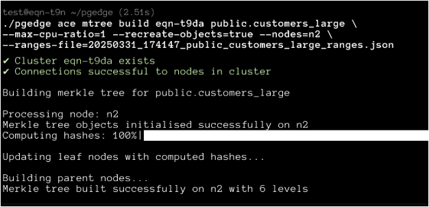 Building the Merkle trees in parallel